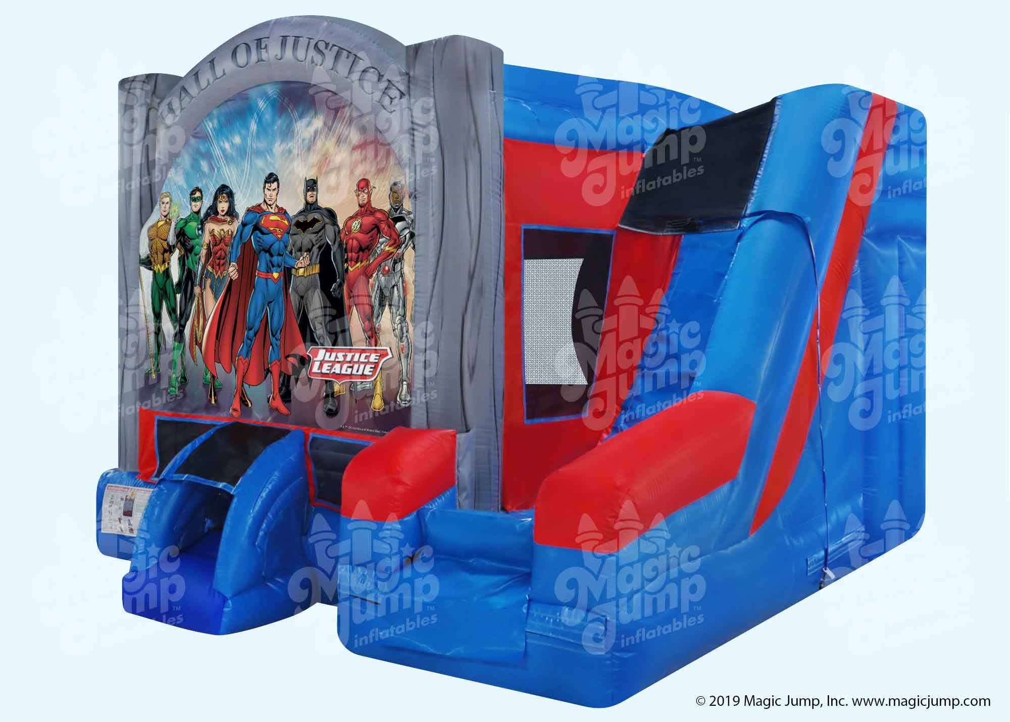 Justice League 6 in 1 Combo Wet or Dry Inflatable Bounce and Slide