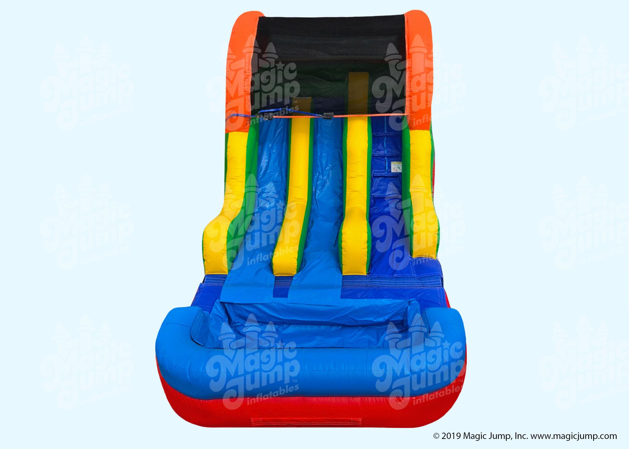 12 Fun Dual Slide - Front View w/ Pool