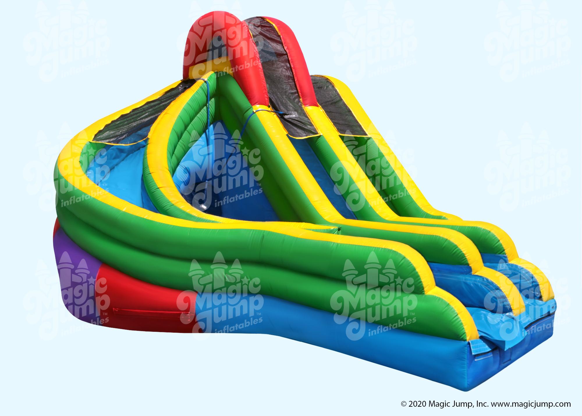 17 Fun Helix Slide Wet or Dry Inflatable Helix Dual Water Slide