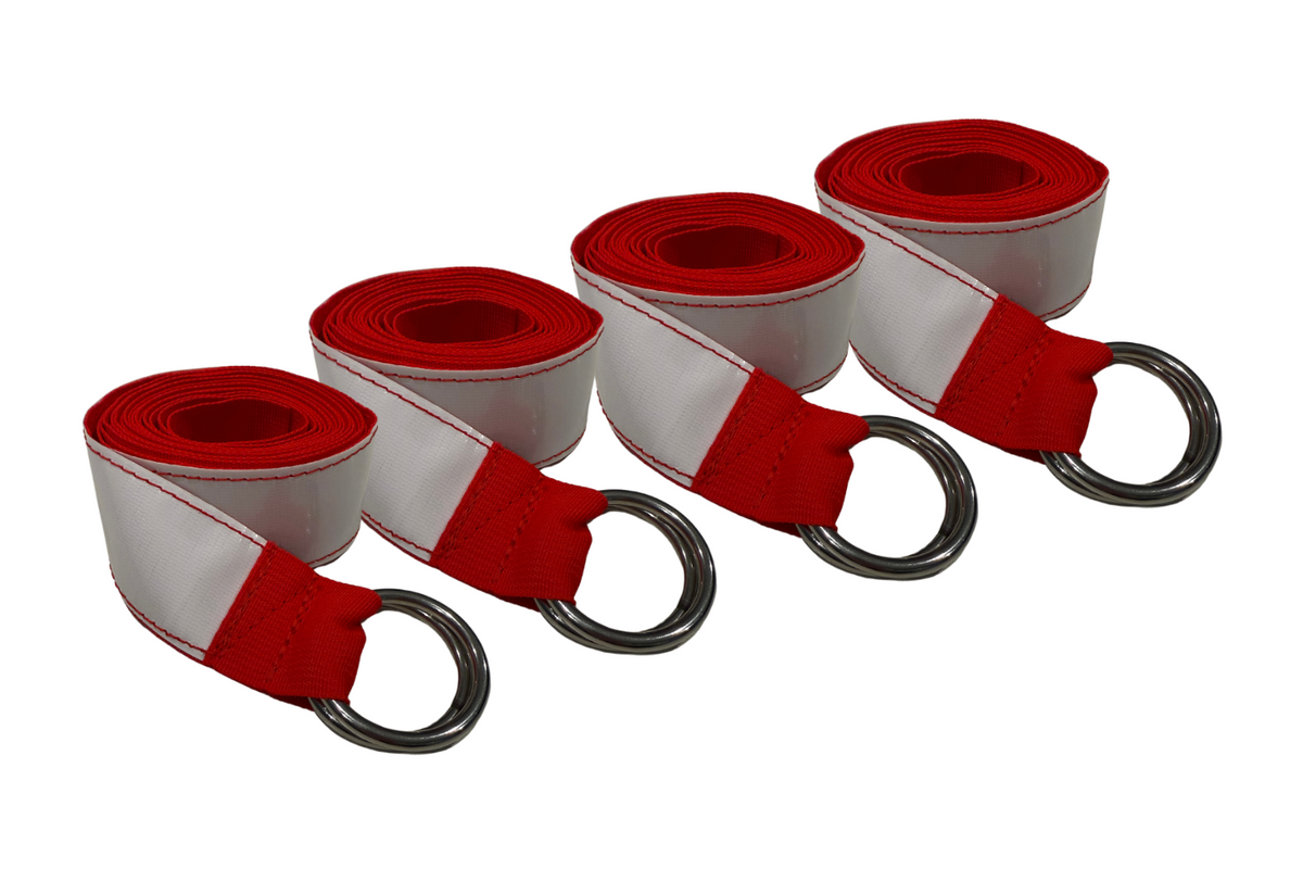 4 Pack of Inflatable Roll Up Storage Straps with Double O Rings