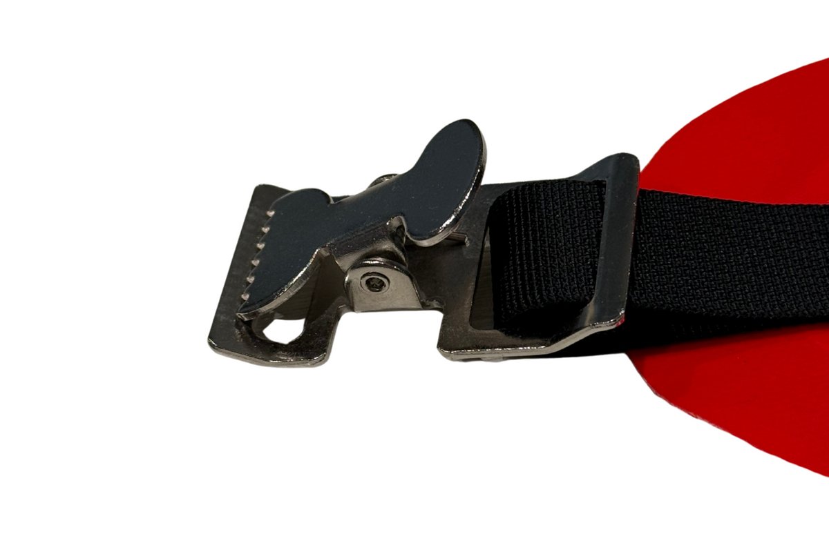 Replacement Bounce House Blower Tube Strap with Alligator Clip Close Up View