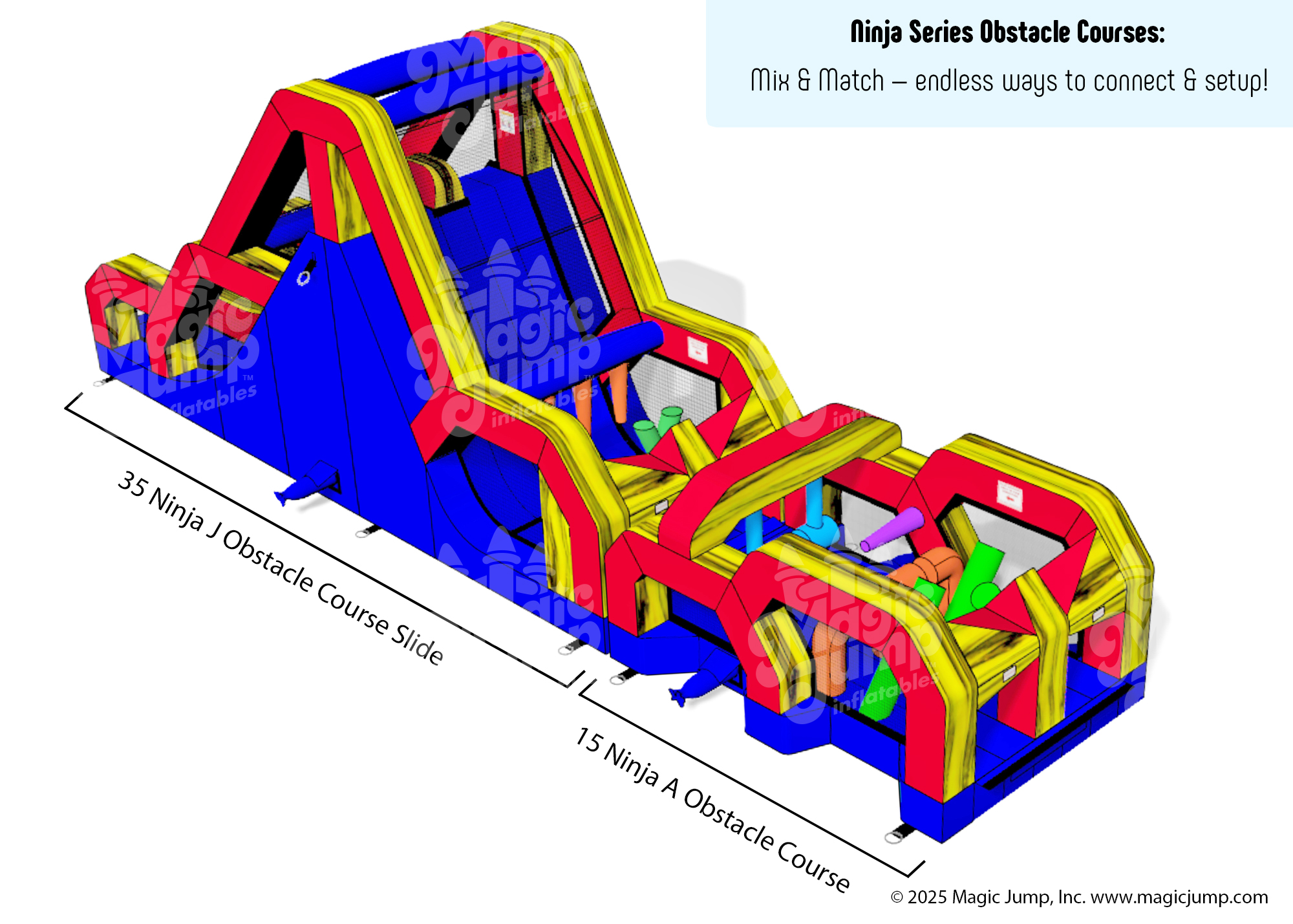 35 Ninja J Obstacle Course Slide