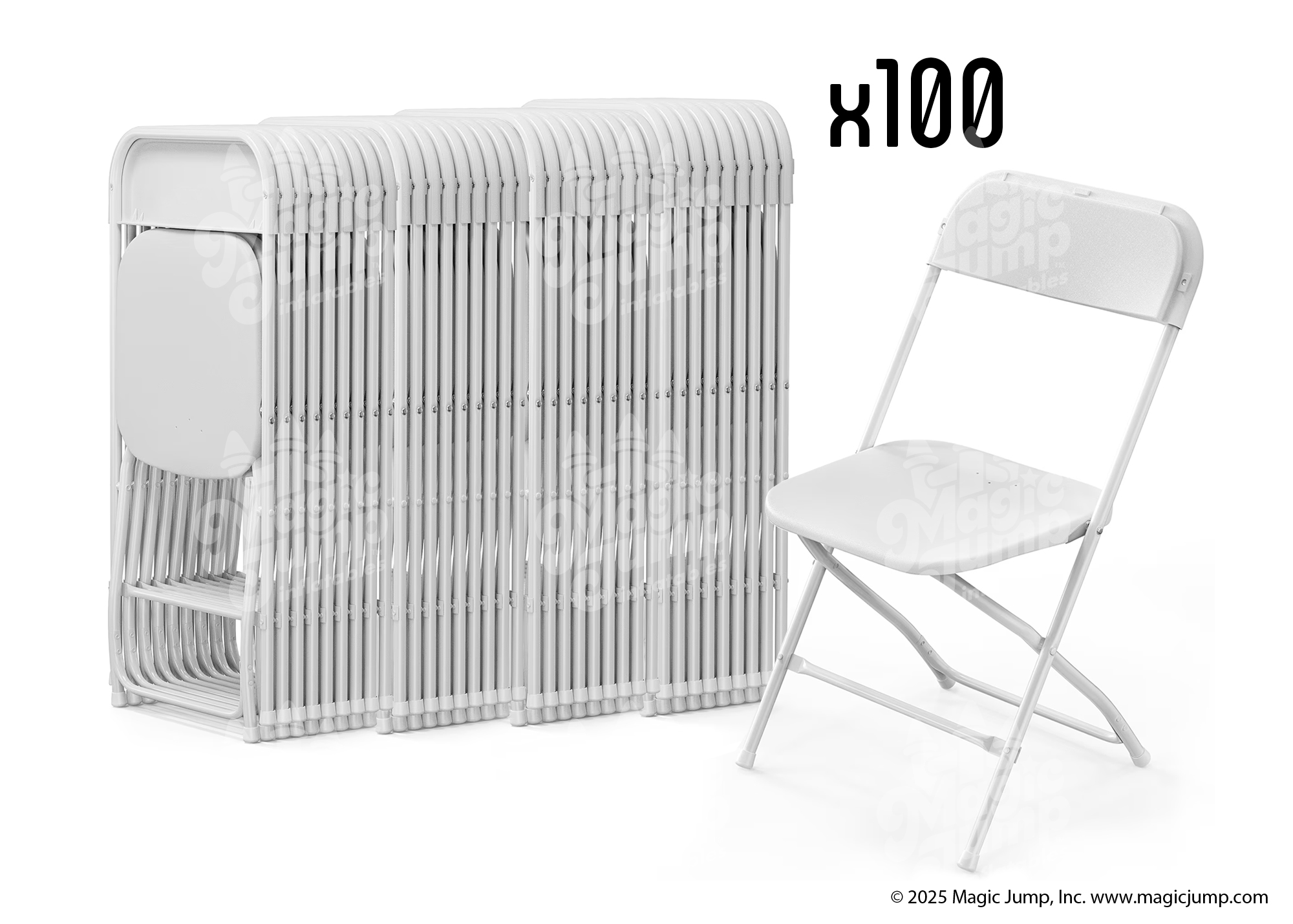 Plastic Folding Chair White - 100 pack