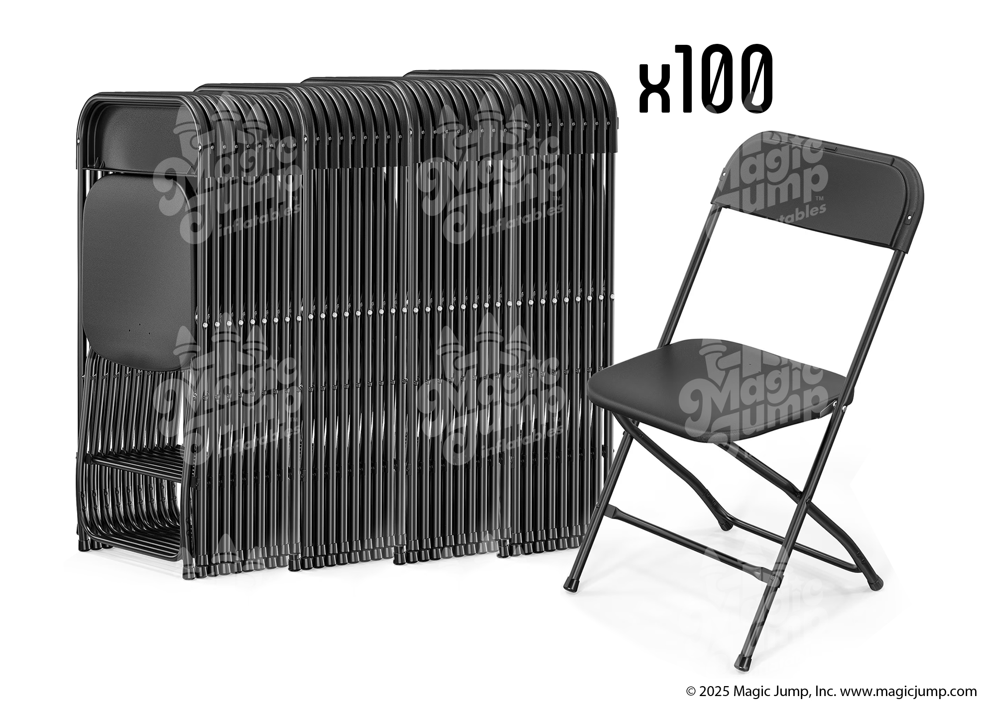 Plastic Folding Chair Black - 100 pack