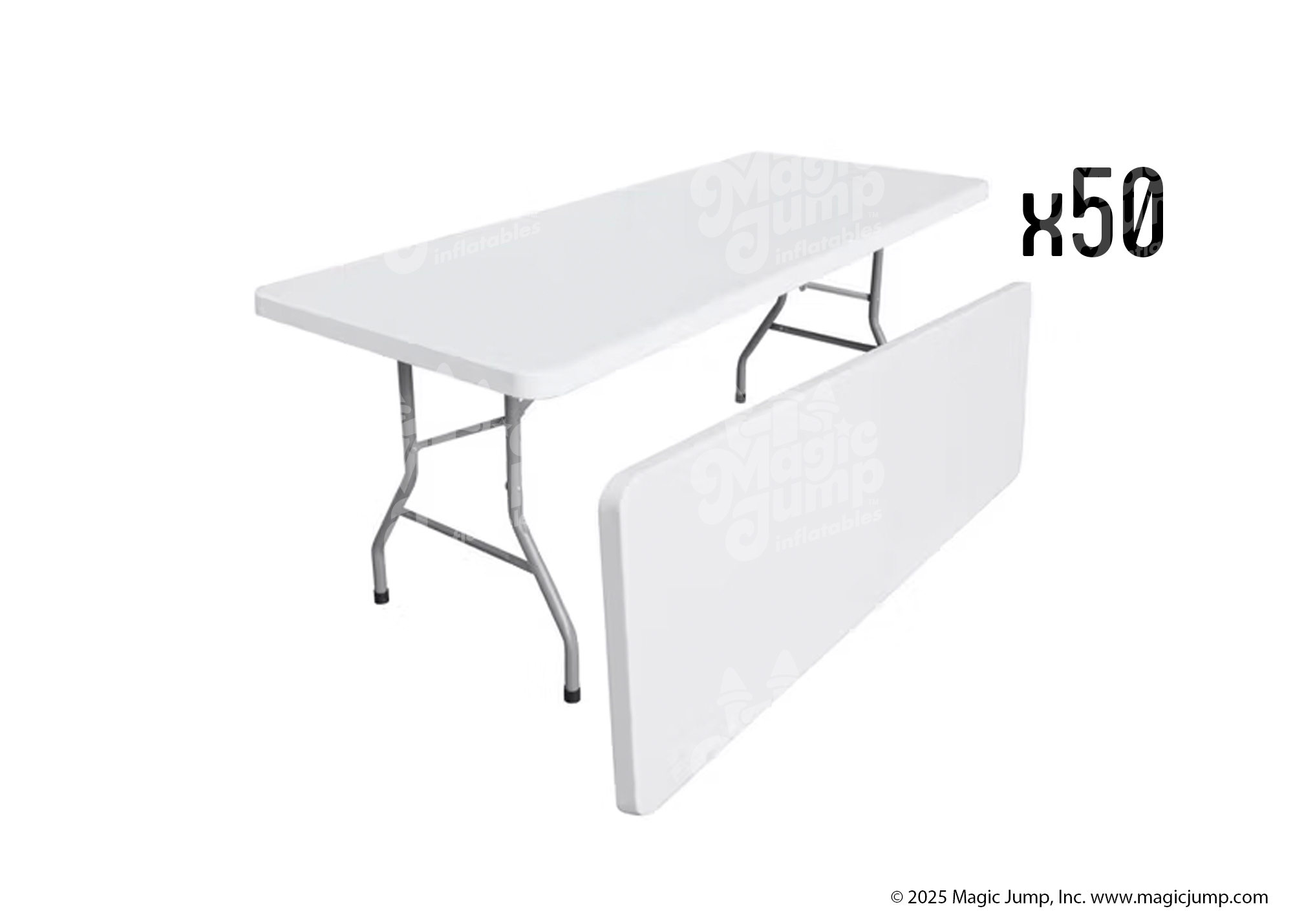 Plastic Rectangular Table 72 inch - 50 pack