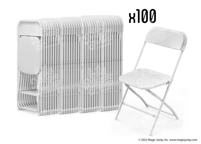 Plastic Folding Chair White - 100 pack