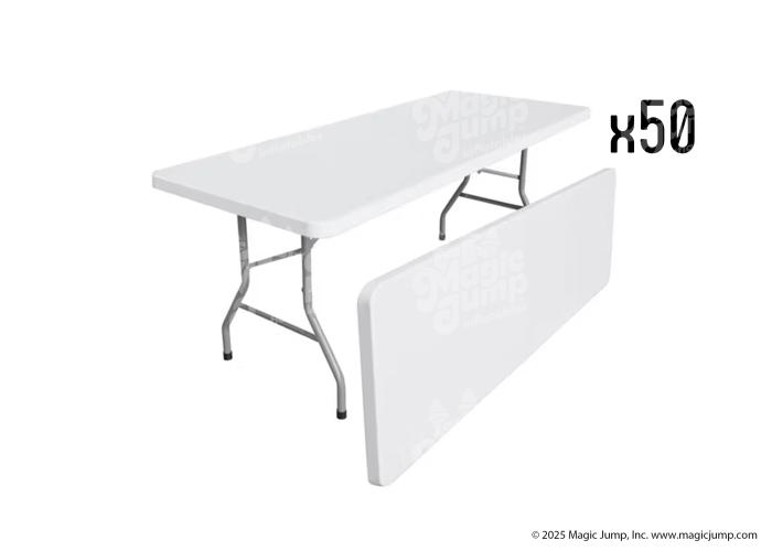 Plastic Rectangular Table 72 inch - 50 pack