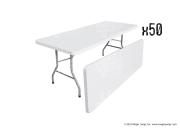 Plastic Rectangular Table 72 inch - 50 pack