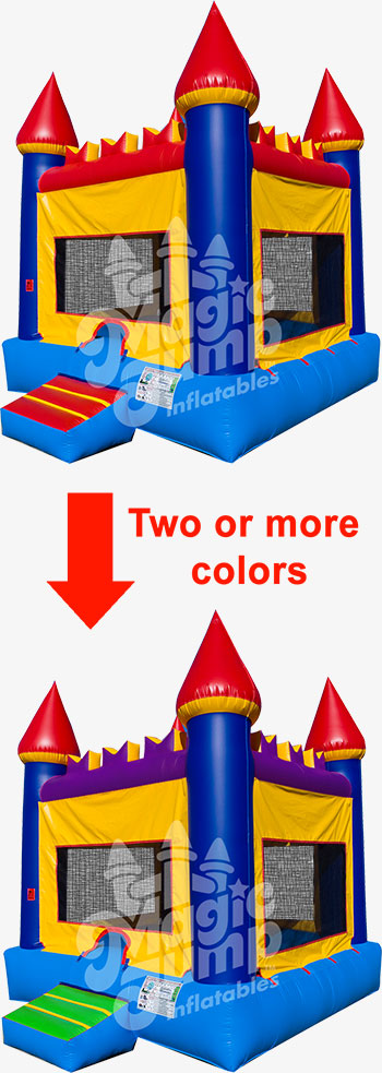 Multiple color bounce house customization