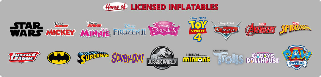 Magic Jump Inflatables is THE HOME of Licensed Inflatable Bounce House, Waterslide and Obstacle Course FUN!