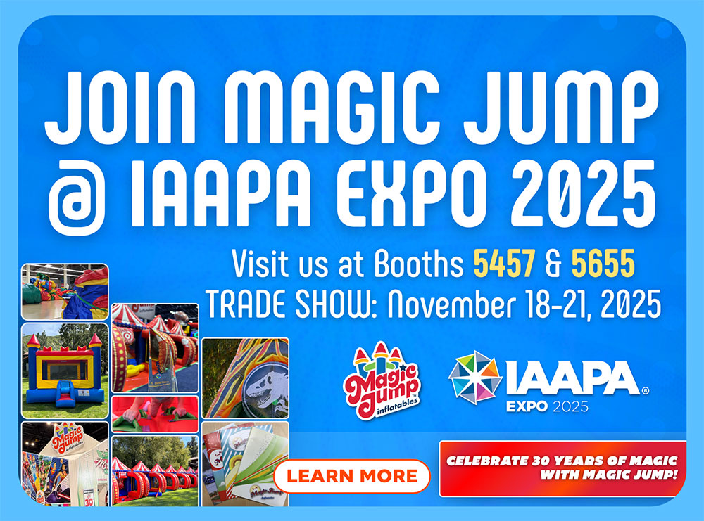 Join Magic Jump @ IAAPA Expo 2025 - Visit us at Booths 5457 and 5655, November 18-21, 2025 - Celebrate 30 Years of Magic!