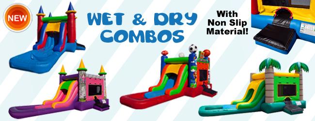 bounce house water slide, wet or dry combos